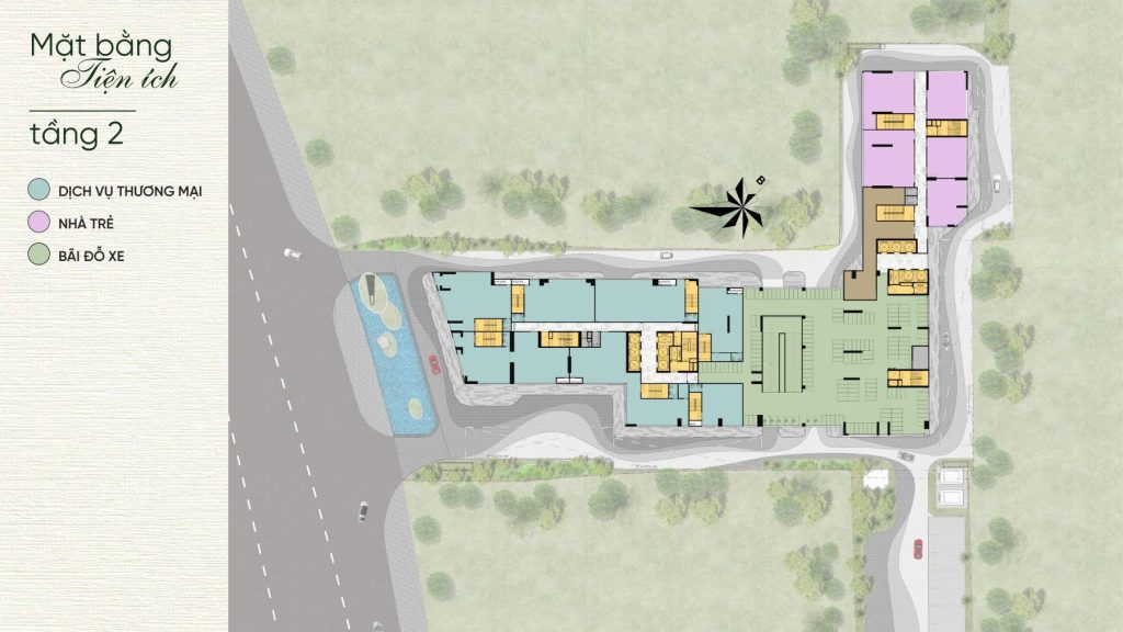 Mặt bằng tiện ích tầng 2 dự án A&T Saigon Riverside
