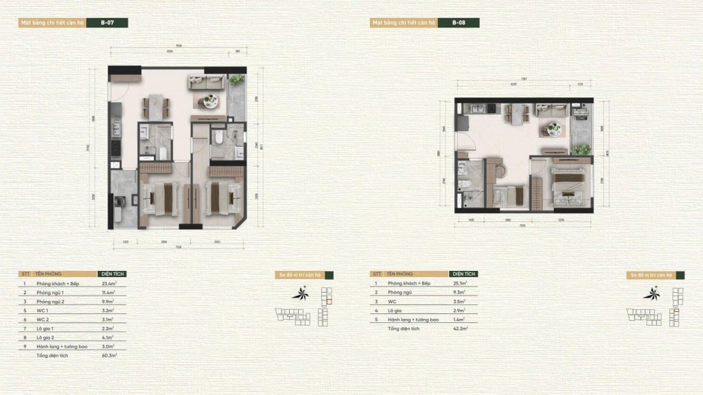 Layout thiết kế căn hộ B-07, B-08
